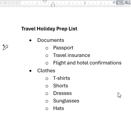 Demontration adjusting list indent marker